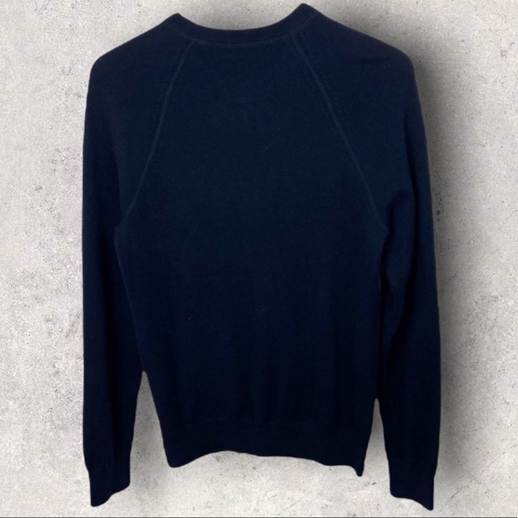 Vince Cashmere Wool Crew Neck Sweater Navy Blue Size XS Slim Fit Minimalist Knit - Picture 4 of 10